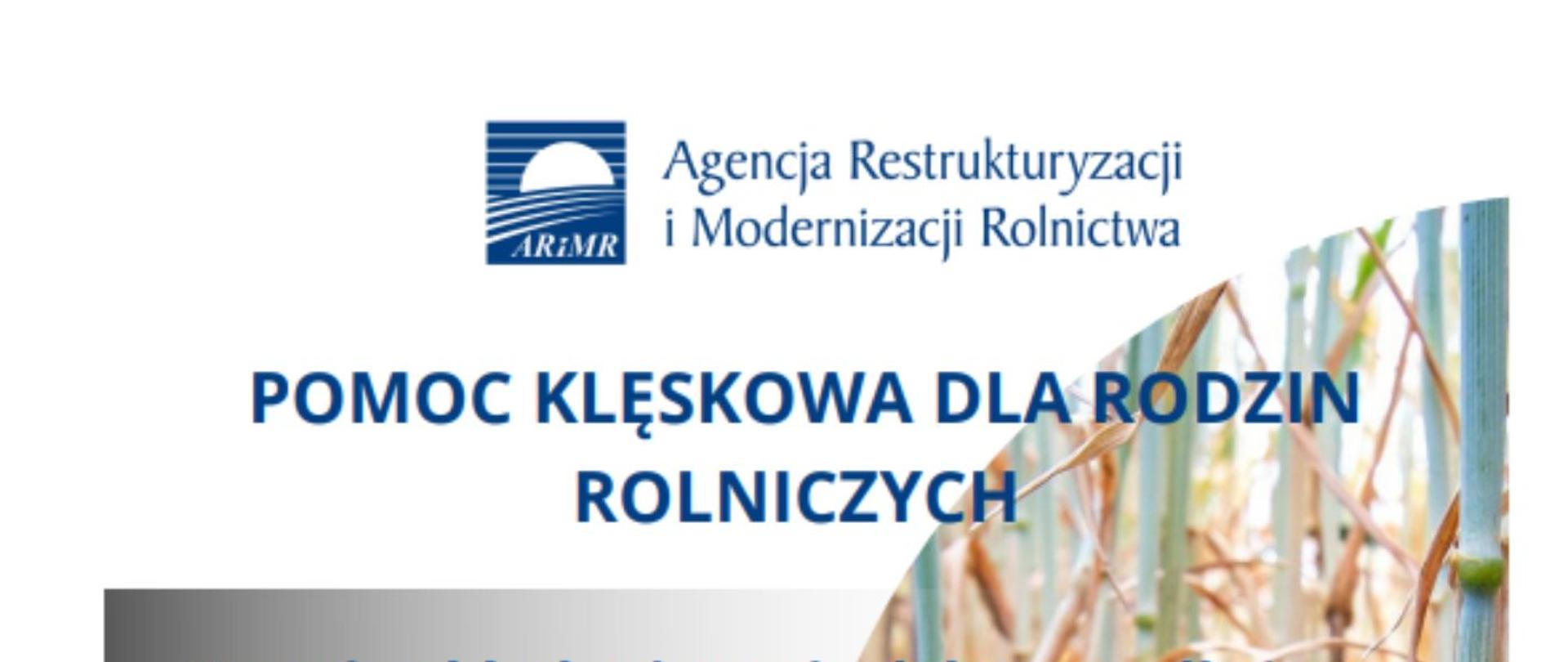 Pomoc klęskowa dla rodzin rolniczych