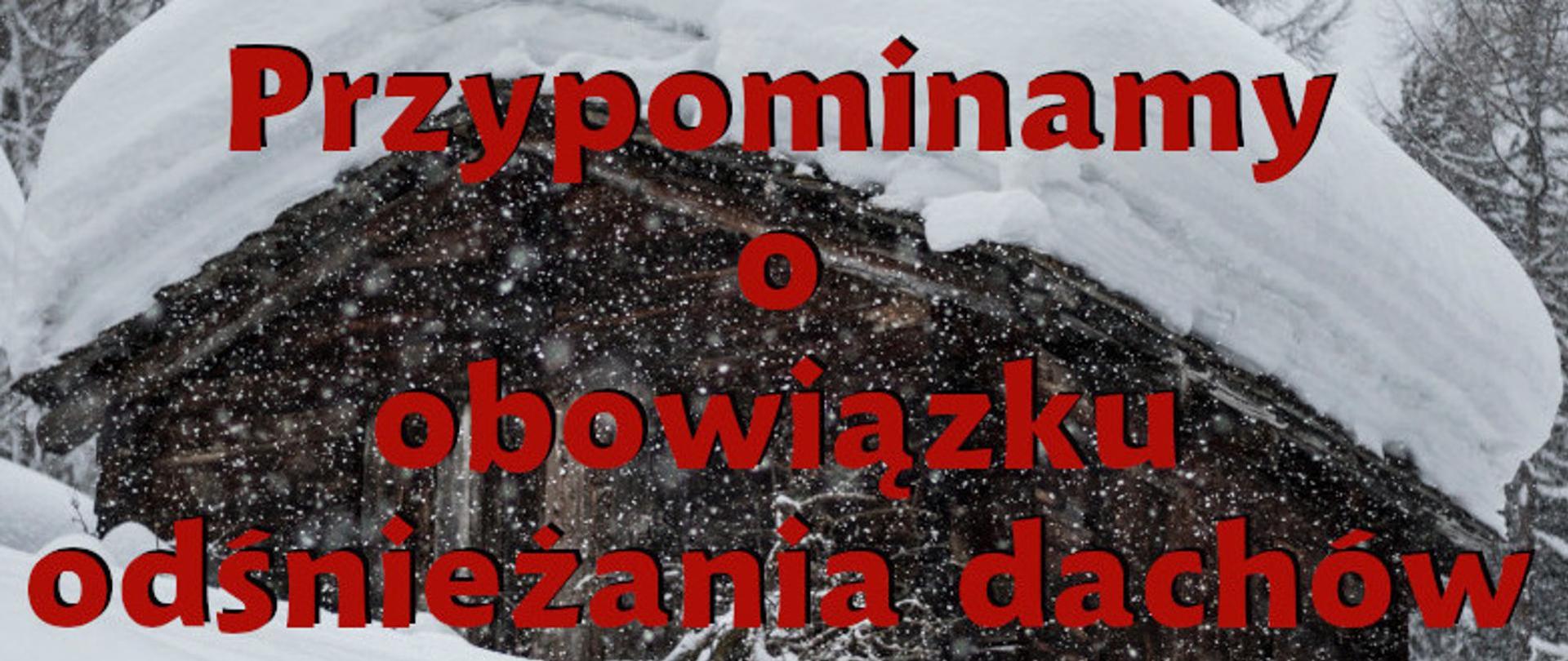 Komunikat dotyczący konieczności kontroli i odśnieżania dachów