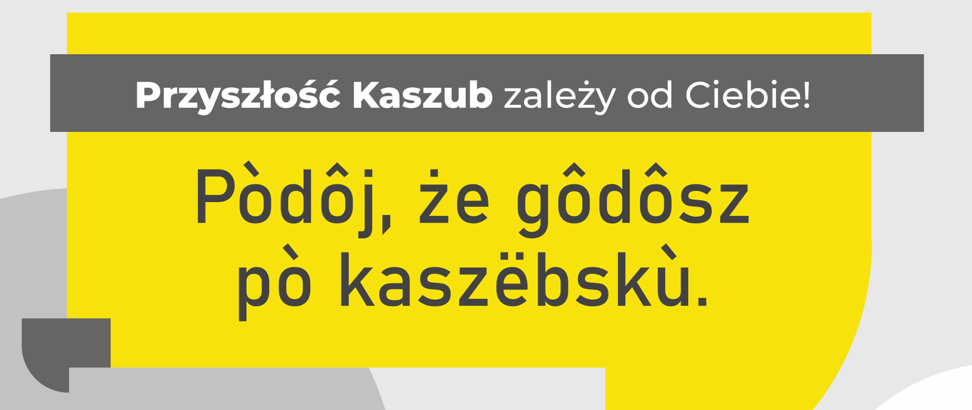 Plakat w języku kaszubskim zachęcający do spisania się i podania informacji o przynależności do wspólnoty kaszubskiej i posługiwaniu się językiem kaszubskim