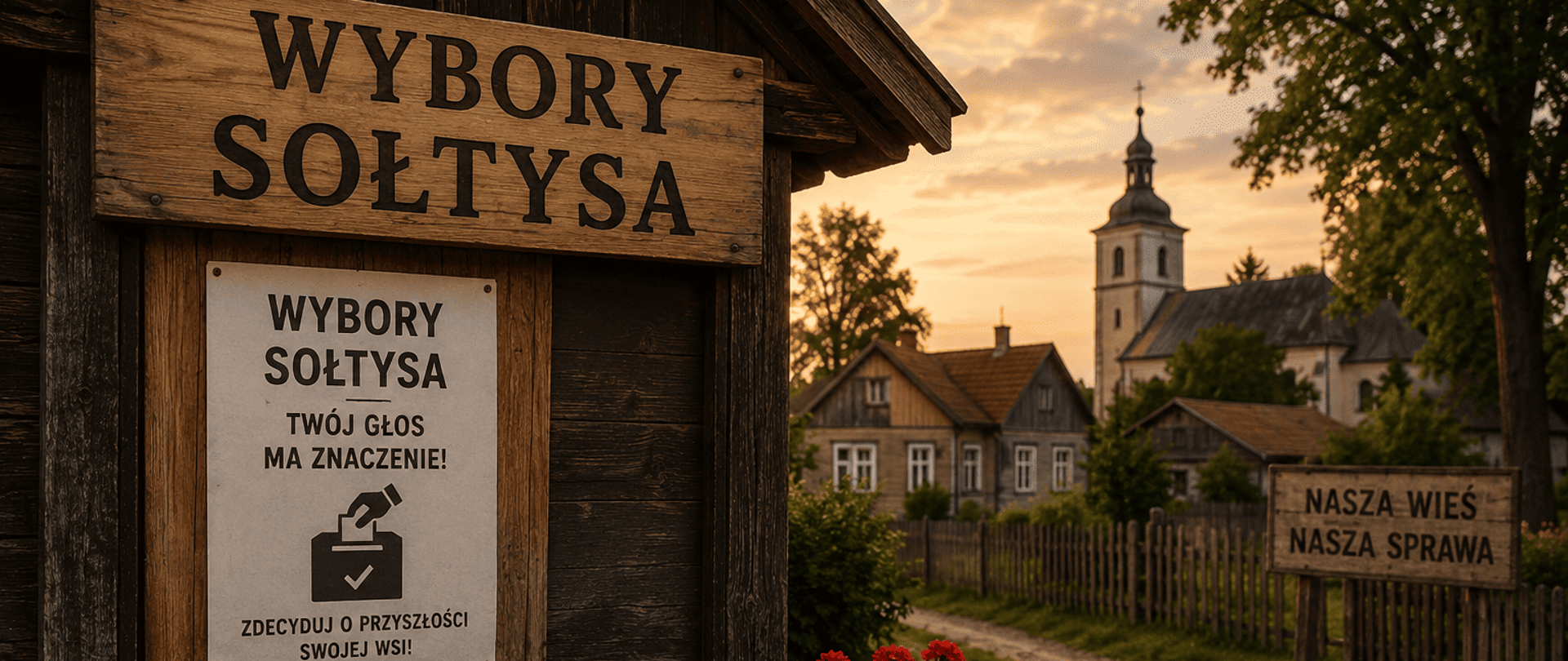 Zdjęcie przedstawiające ogłoszenie o wyborze sołtysa wsi