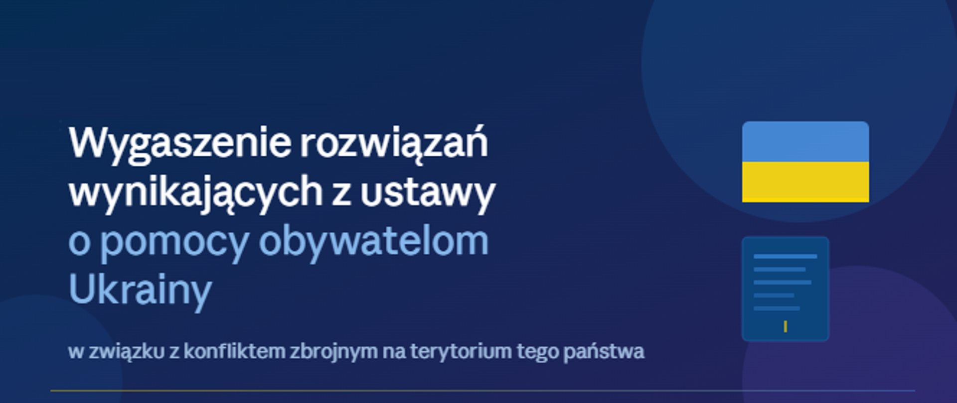 Wygaszenie rozwiązań wynikających z ustawy o pomocy obywatelom Ukrainy w związku z konfliktem zbrojnym na terytorium tego państwa