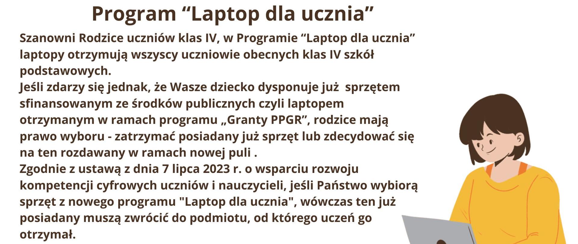 Informacja o programie laptop dla ucznia