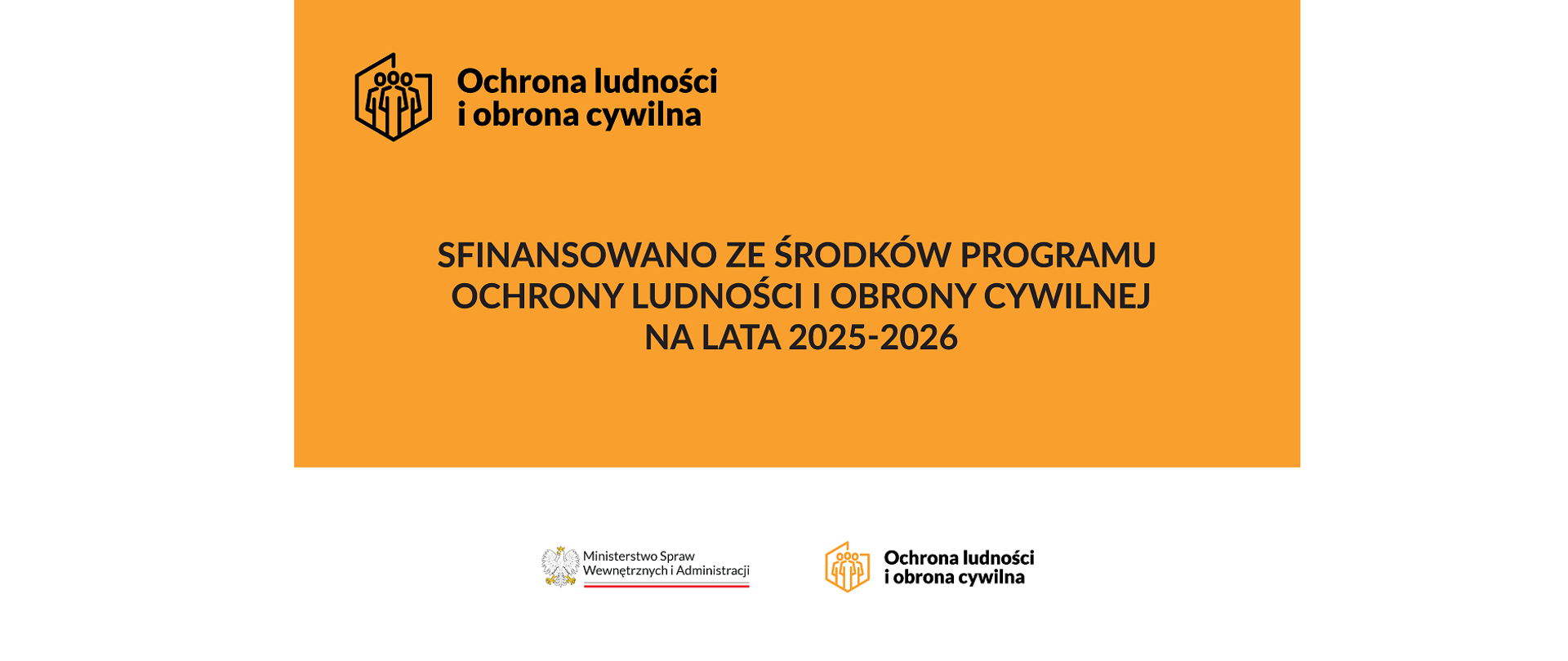 Znak Programu Ochrony Ludności i Obrony Cywilnej. Sfinansowano ze środków Programu Ochrony Ludności i Obrony Cywilnej na lata 2025-2026