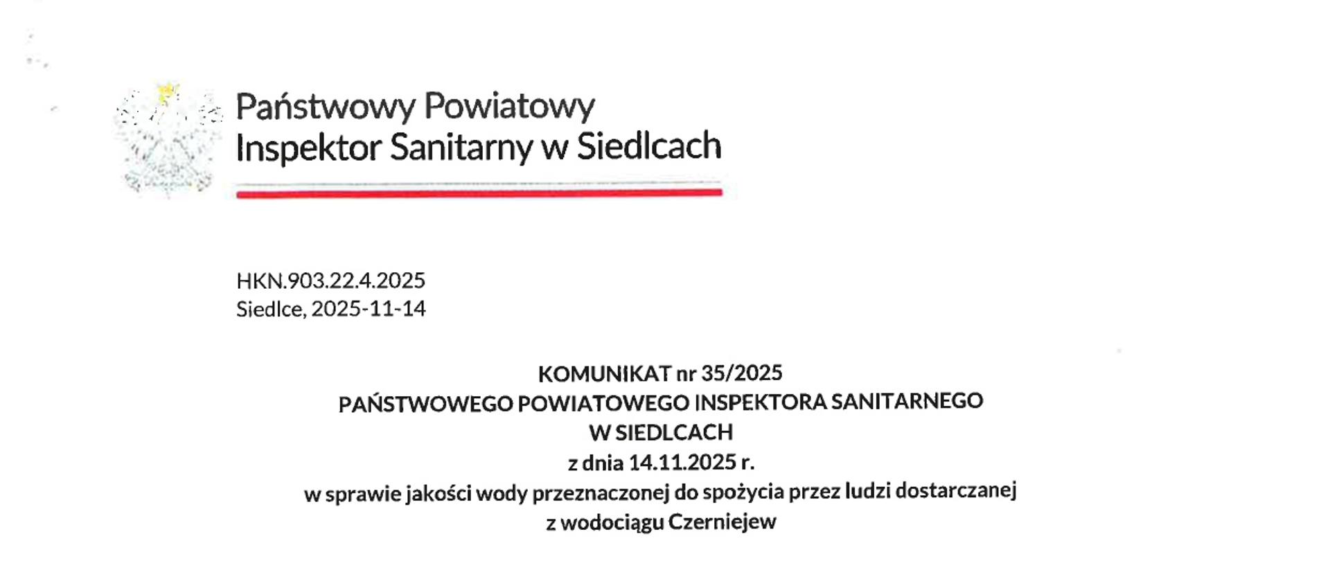 komunikat państwowego powiatowego inspektora sanitarnego