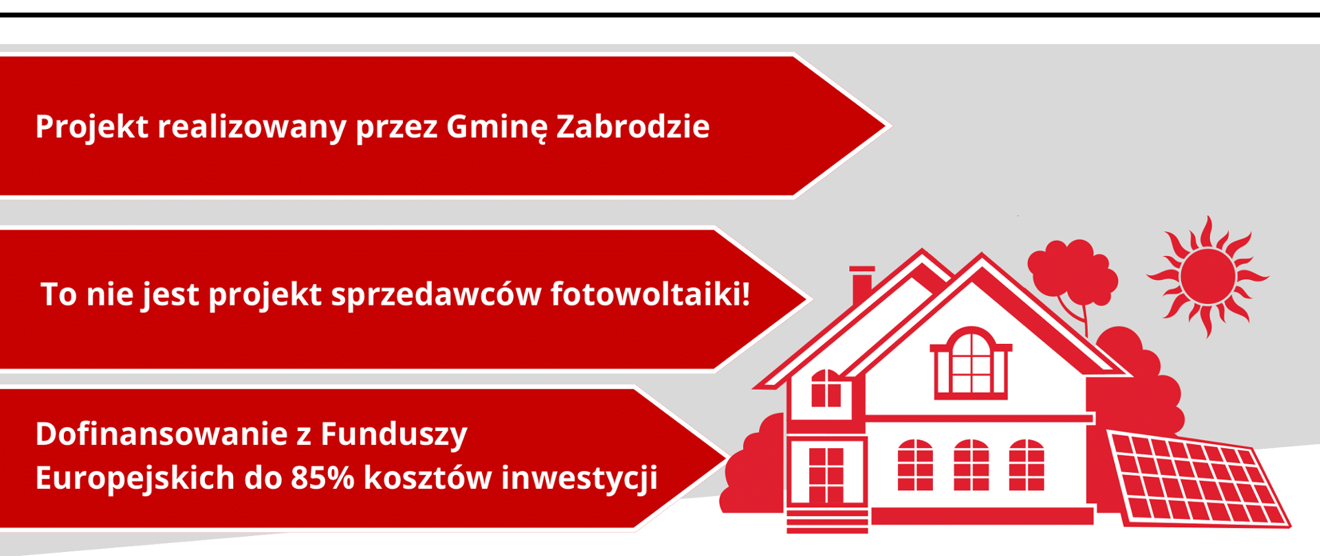 Obrazek domu z instalacją fotowoltaiczną obok. Herb Gminy Zabrodzie. Krzyż opleciony cierniem, białe pióro oraz rzeka na czerwonym tle. ODNAWIALNE ŹRÓDŁA ENERGII. Projekt realizowany przez Gminę Zabrodzie. To nie jest projekt sprzedawców fotowoltaiki!. ENERGIIDofinansowanie z FunduszyEuropejskich do 85% kosztów inwestycji. inwestycjiGmina Zabrodzie ma możliwość pozyskania dla swoich mieszkańcówdofinansowania na zakup i montaż magazynów energii. Wójt Gminy Zabrodzie Krzysztof Jezierski zaprasza wszystkichzainteresowanych dofinansowaniem na spotkania informacyjne.12 446 42 97MAGAZYNYENERGIIWIĘCEJ INFORMACJI MOŻESZ UZYSKAĆ:
Gminny Ośrodek Kultury w Zabrodziu
09.04.2024 godzina 18:00, 12.04.2024 godzina 18:00. 