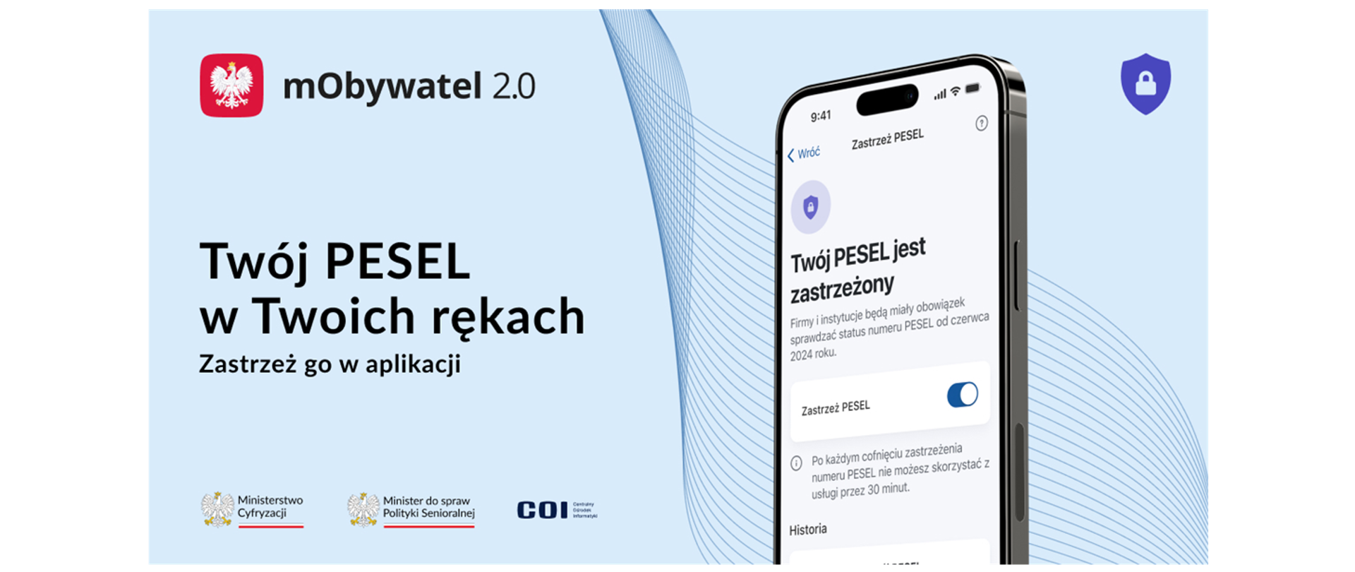 Liczba prób wyłudzeń kredytów na cudze dane rośnie. Ministerstwo Cyfryzacji wprowadziło więc do aplikacji mObywatel 2.0 usługę Zastrzeż PESEL. Dzięki niej użytkownik może zastrzec swój numer PESEL, cofnąć zastrzeżenie i ponownie je ustawić. Widzi też, jakie firmy i instytucje sprawdzały jego numer PESEL i z jakiego powodu. Od 1 czerwca 2024 instytucje finansowe będą miały obowiązek sprawdzenia statusu numeru PESEL np. przed udzieleniem pożyczki.