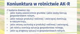 Plakat badanie koniunktura w rolnictwie