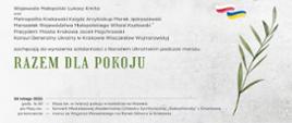 Zaproszenie na marsz "Razem dla pokoju" odbywający się 24.02.2023 w Krakowie