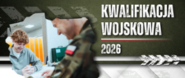 Uśmiechnięty chłopiec siedzi na przeciwko uśmiechniętego wojskowego w mundurze. Wojskowy trzyma w prawym ręku dowód osobisty. Kwalifikacja wojskowa 2026