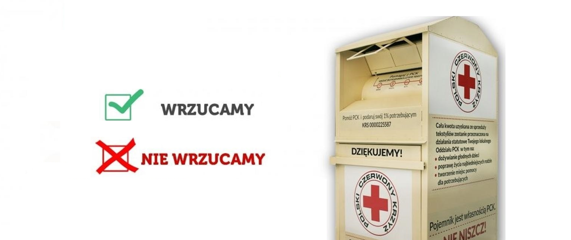 Komunikat w sprawie pojemników na odzież PCK
