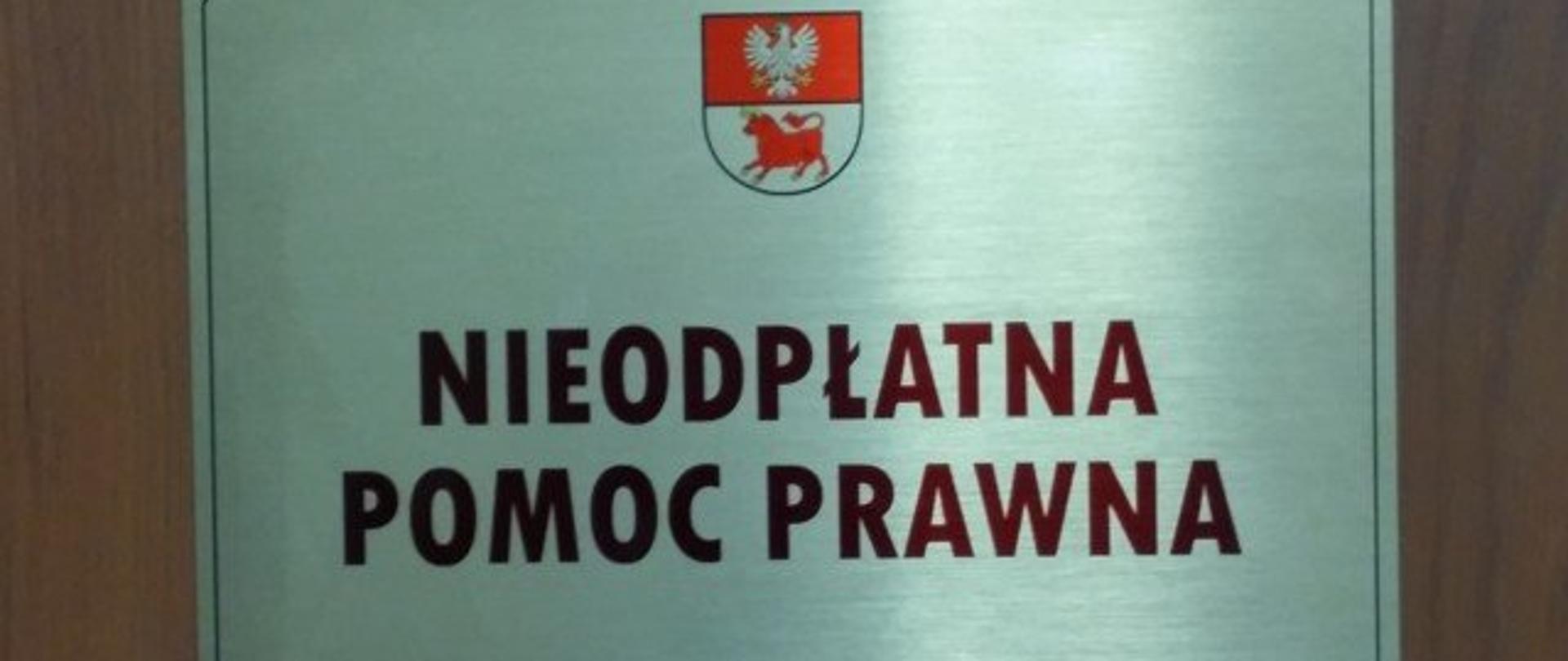 tabliczka nieodpłatna pomoc prawna