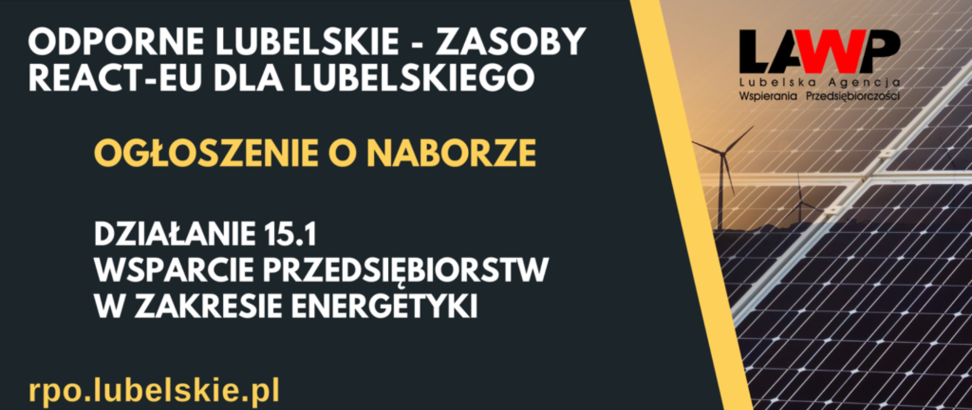 Ogłoszenie o naborze wsparcia przedsiębiorstw w zakresie energetyki