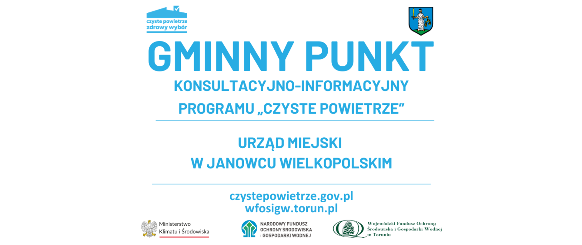 Gminny Punkt konsultacyjno-informacyjny Programu ,,Czyste Powietrze” - logotypy