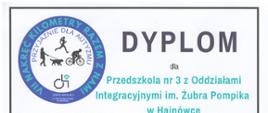 Dyplom Przedszkola Nr 3 za udział w inicjatywie
