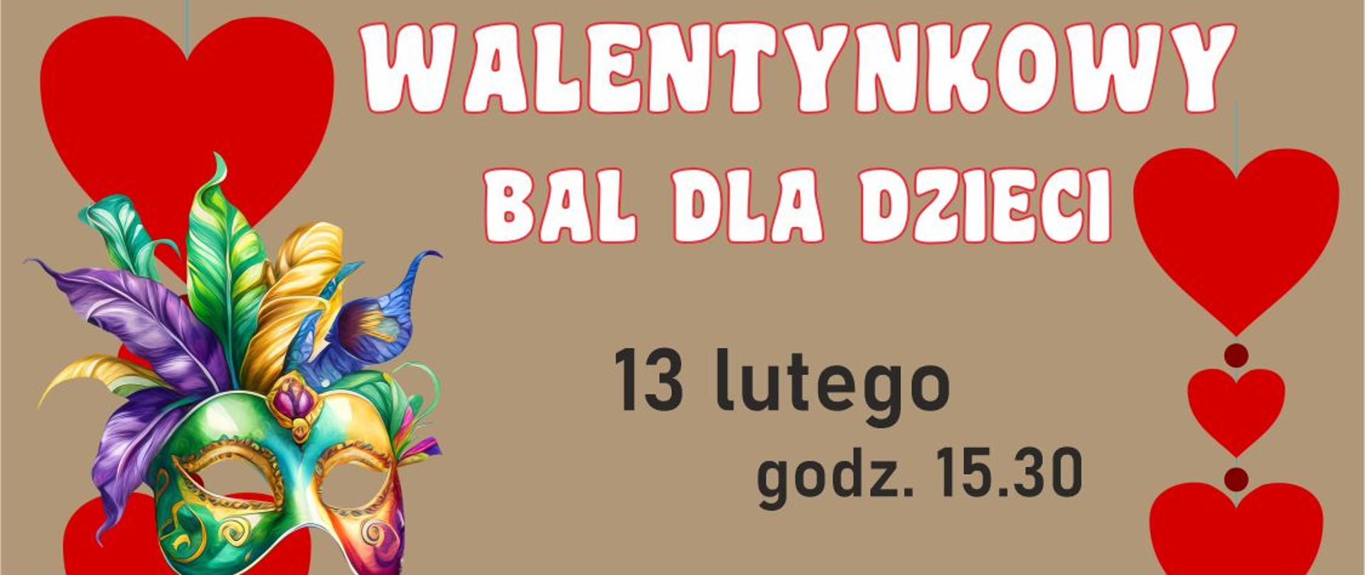 Walentynkowy bal dla dzieci - zaproszenie