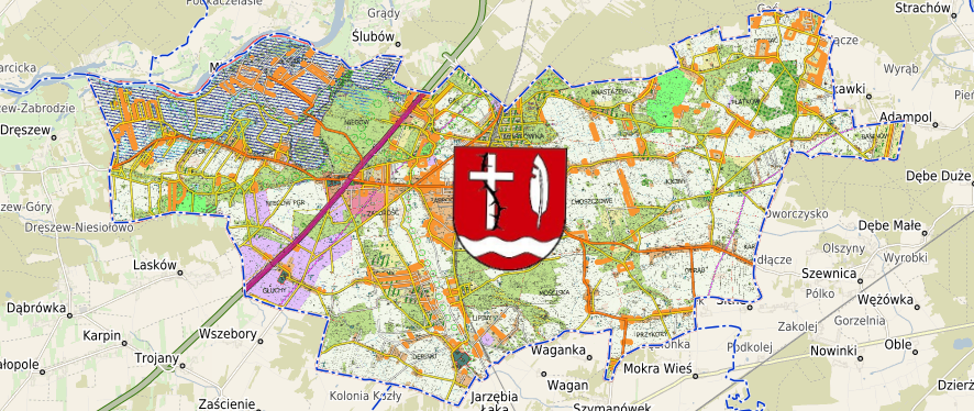 Mapa gminy Zabrodzie