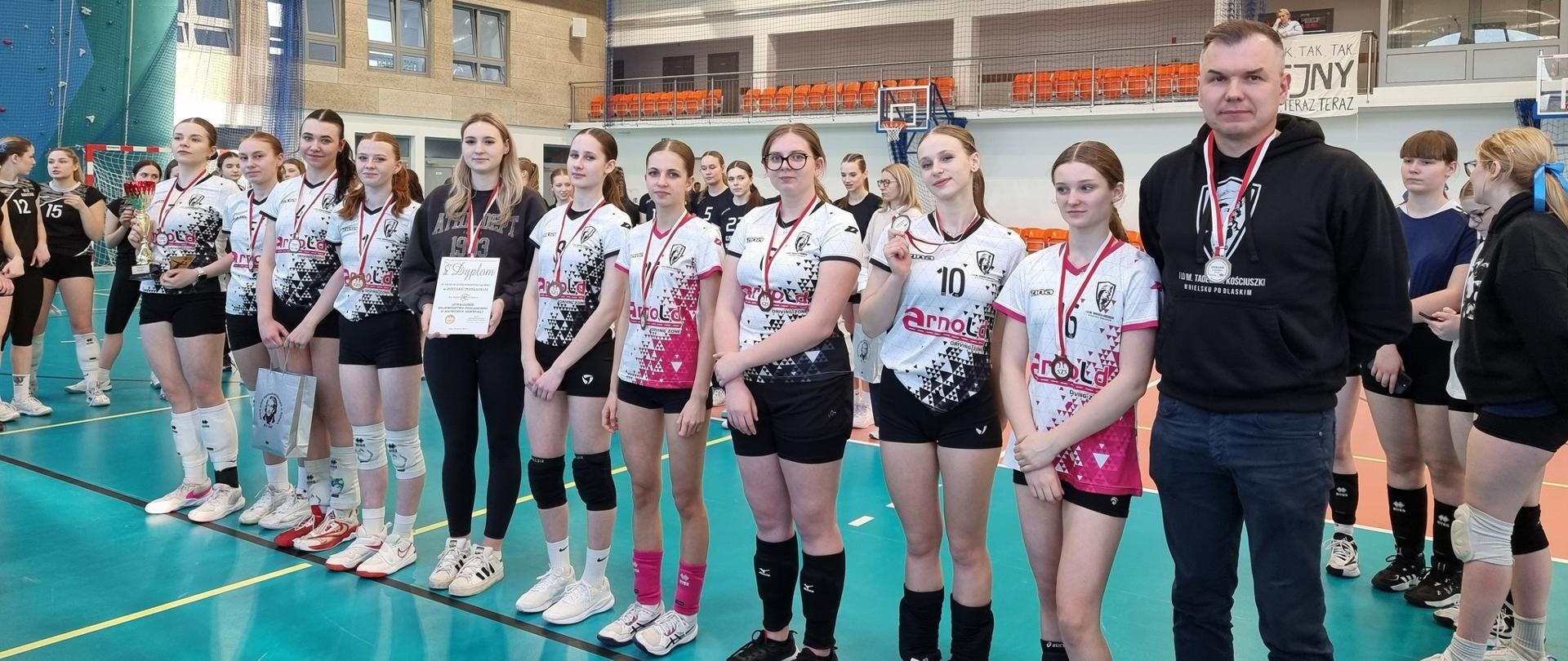 Brązowe medalistki Licealiady Województwa Podlaskiego w siatkówce - I LO im. T. Kościuszki w Bielsku Podlaskim