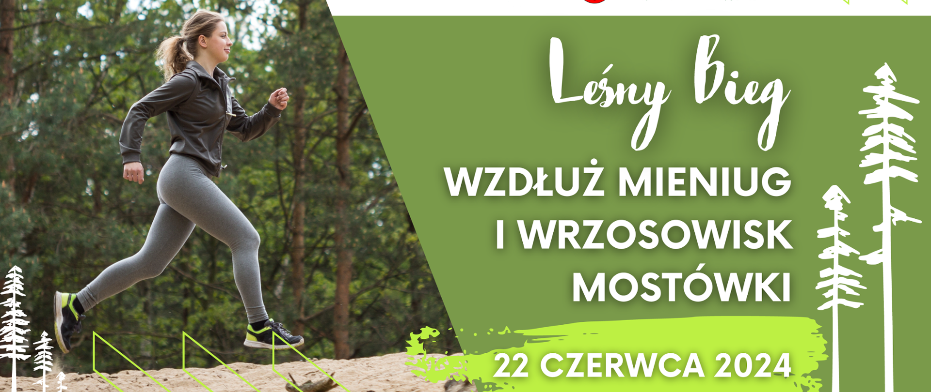 Biegnąca kobieta. Leśny Bieg Wzdłóż Mieniug i Wrzosowisk Mostówki 22 czerwca 2024