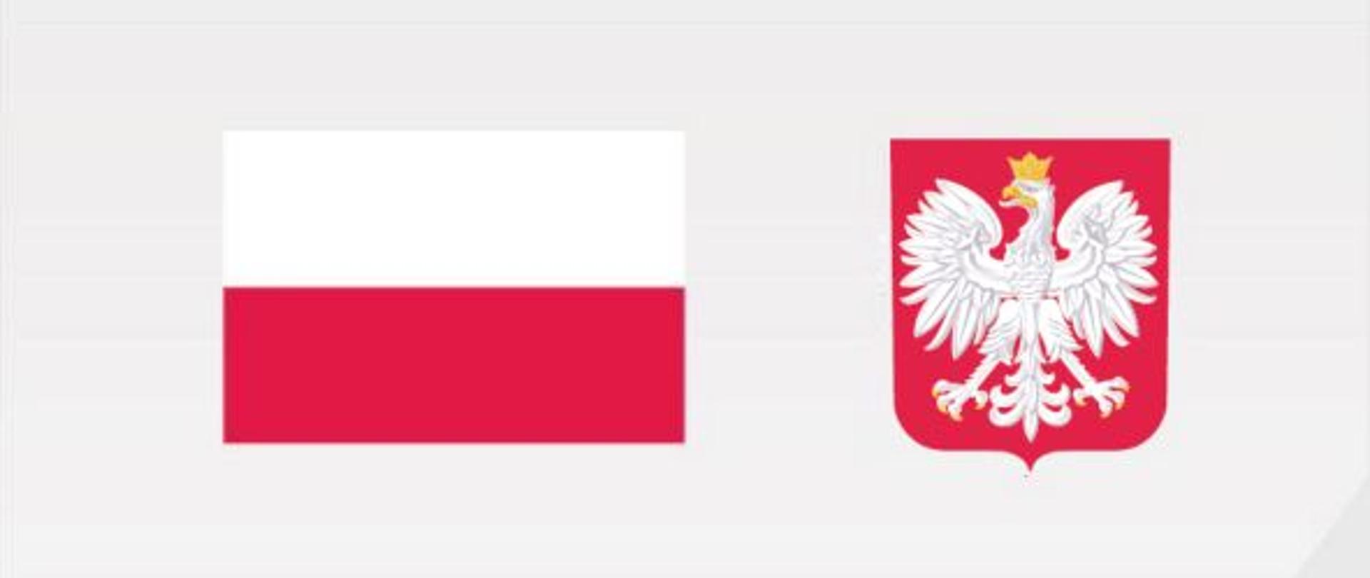Flaga i godło Polski na szarym tle z zarysem orła białego w koronie, napis: Dofinansowano ze środków funduszu zajęć sportowych dla uczniów, poniżej tytuł zadania, kwota dofinansowania, wartość projektu, data podpisania umowy