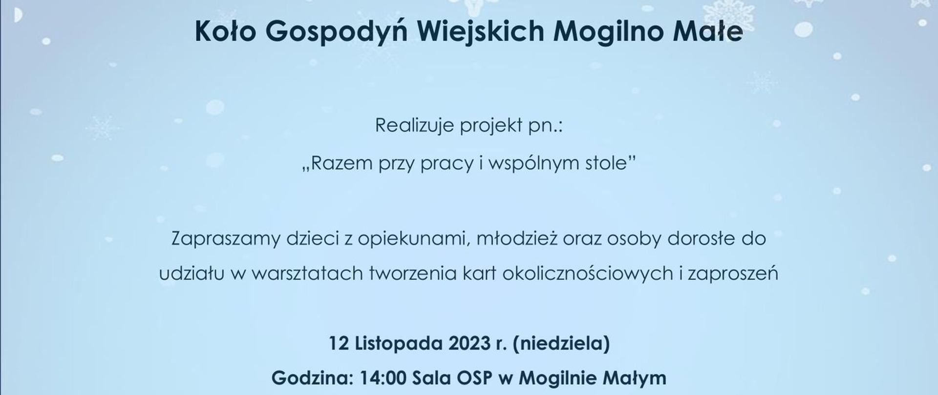 Warsztaty z Kołem Gospodyń Wiejskich z Mogilna Małego