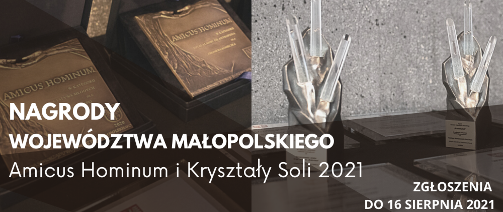 Na zdjęciu nagrody, statuetki Województwa Małopolskiego 