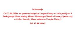 Nowe biuro podawcze GOPS