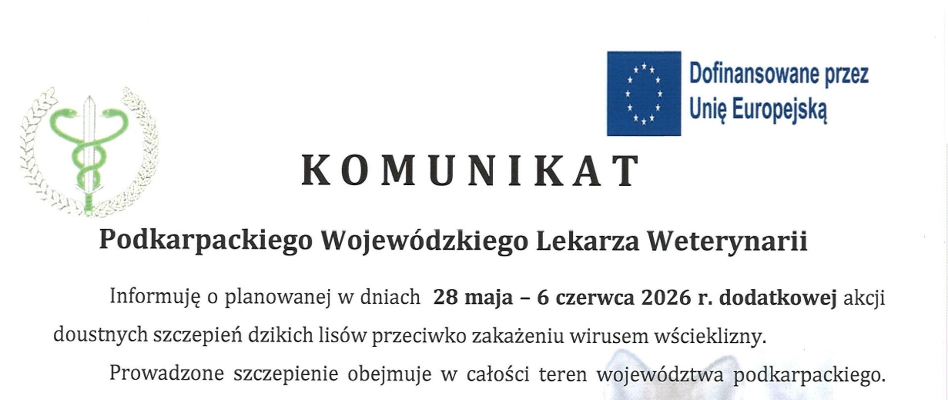 KOMUNIKAT PWLW dodatkowa akcja szczepień