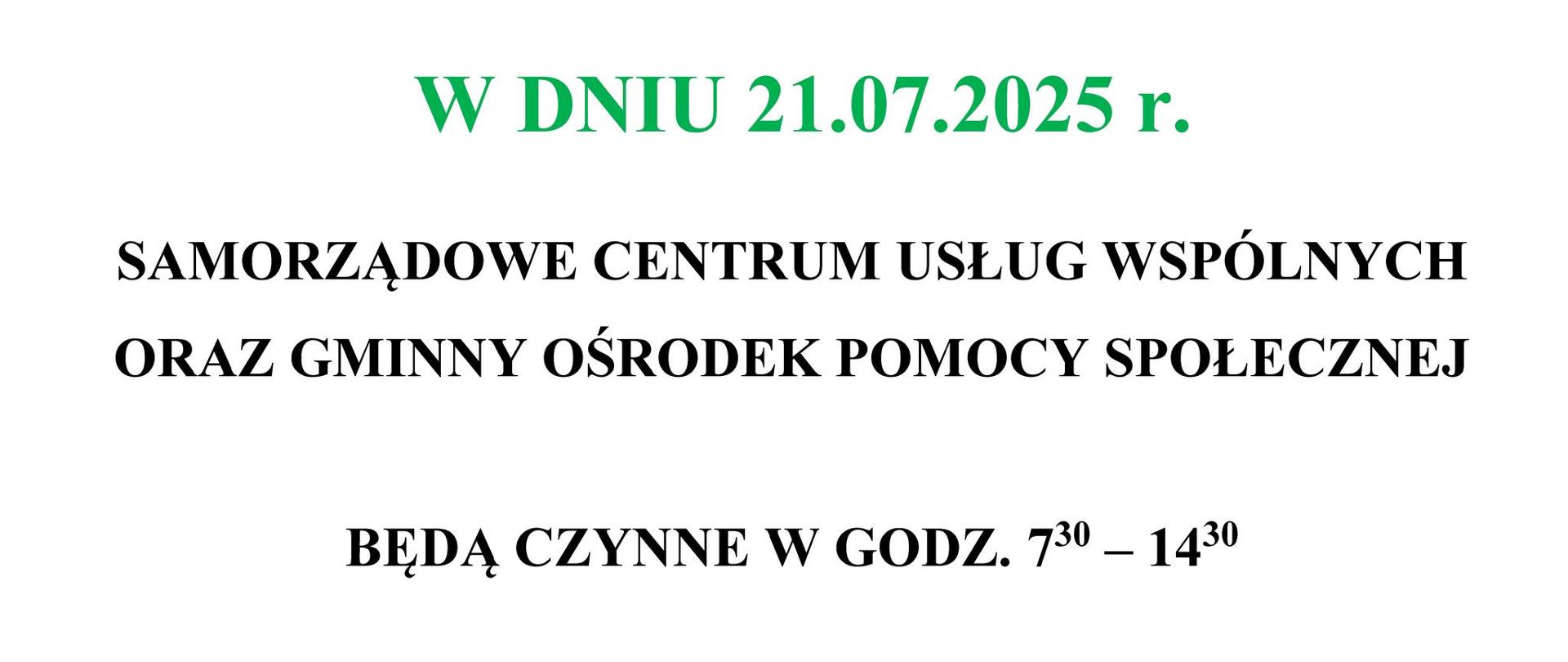 Informacja dla interesantów