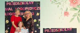 Dyrekcja i logopeda pozują do zdjęcia z dziećmi - laureatami konkursu
