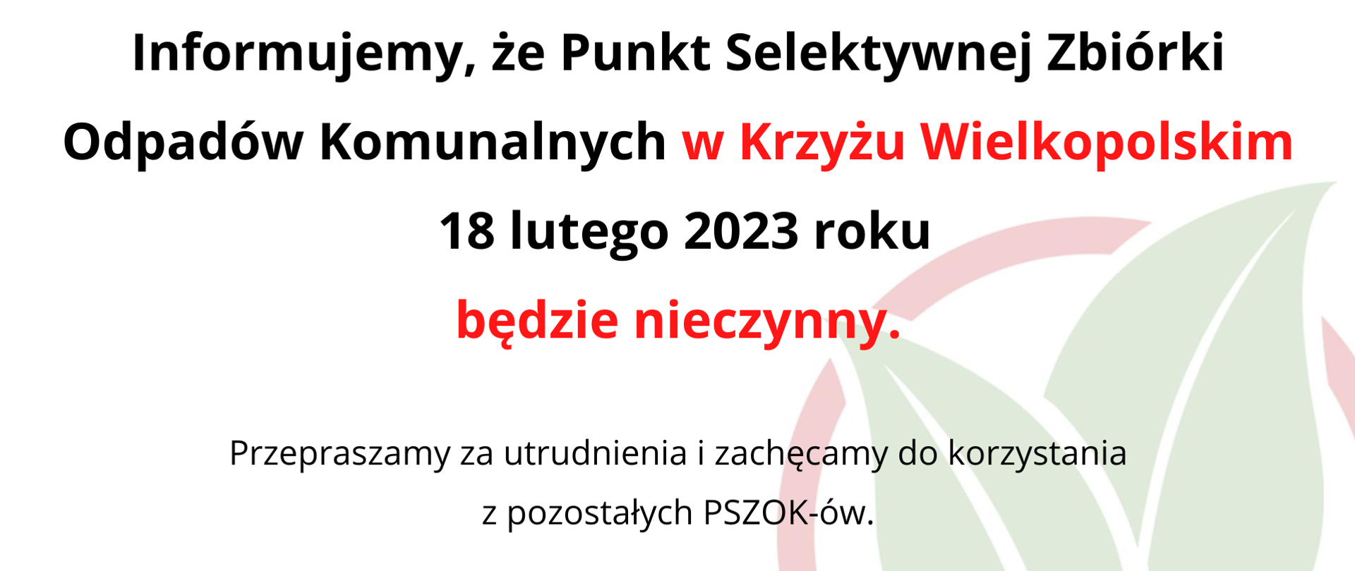 PSZOK nieczynny