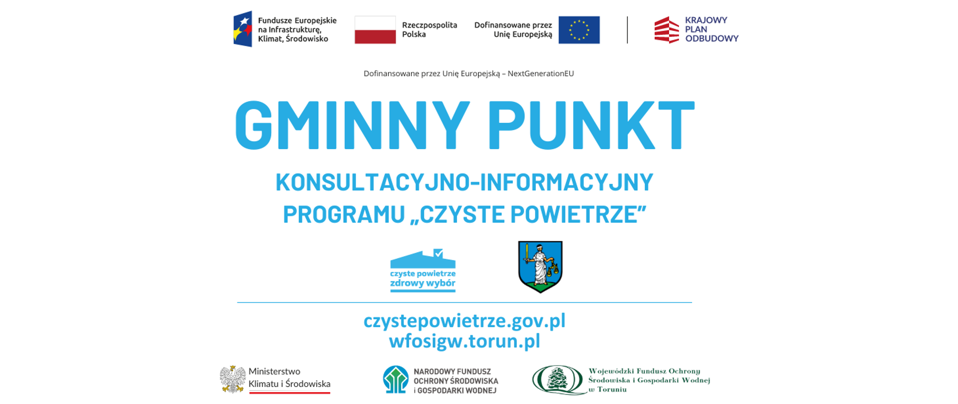 Gminny Punkt konsultacyjno-informacyjny Programu ,,Czyste Powietrze” -logotypy