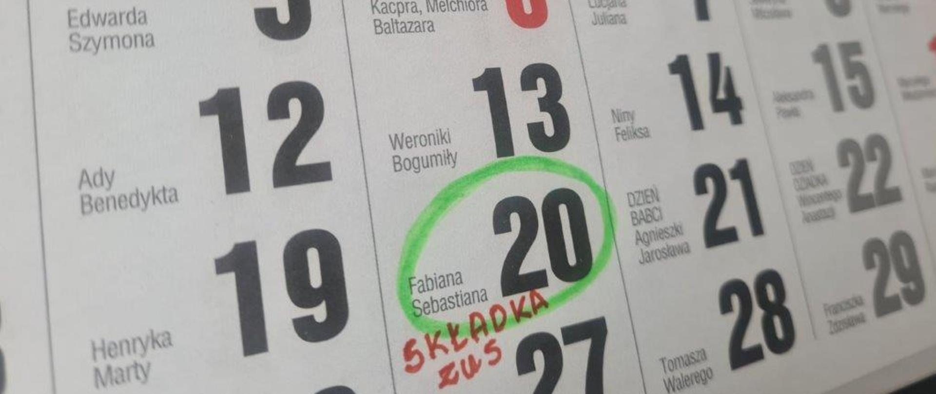 Informacja o składkach ZUS