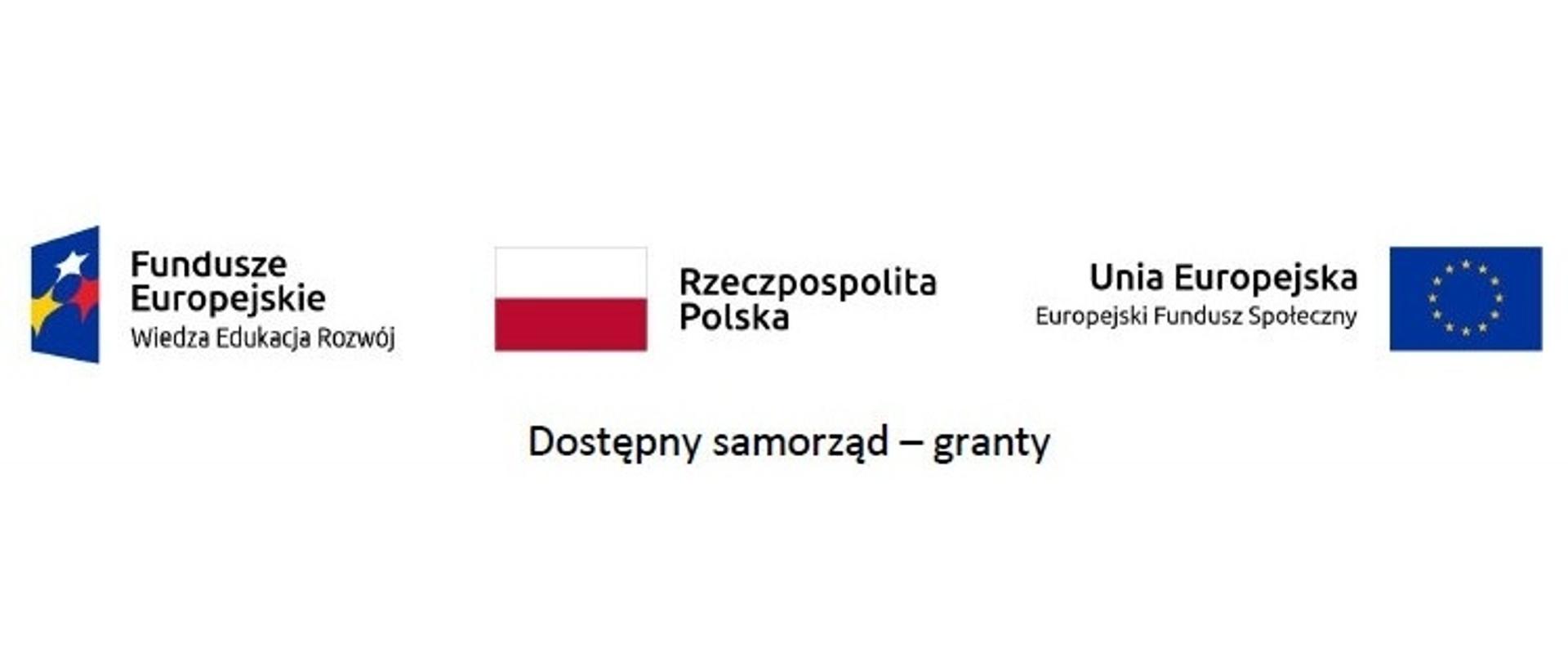 Logotypy: Fundusze Europejskie, flaga Polski, Europejski Fundusz Społeczny